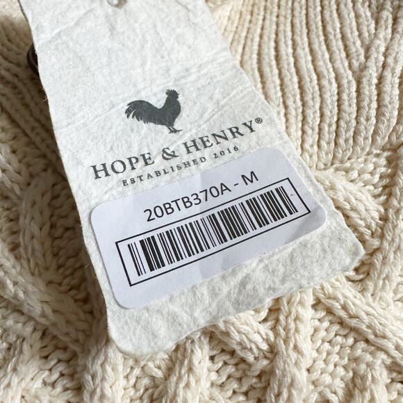 Hope & Henry Organic Cotton Shawl Cable Knit Sweater Boy's Size Medium NEW - Picture 11 of 11